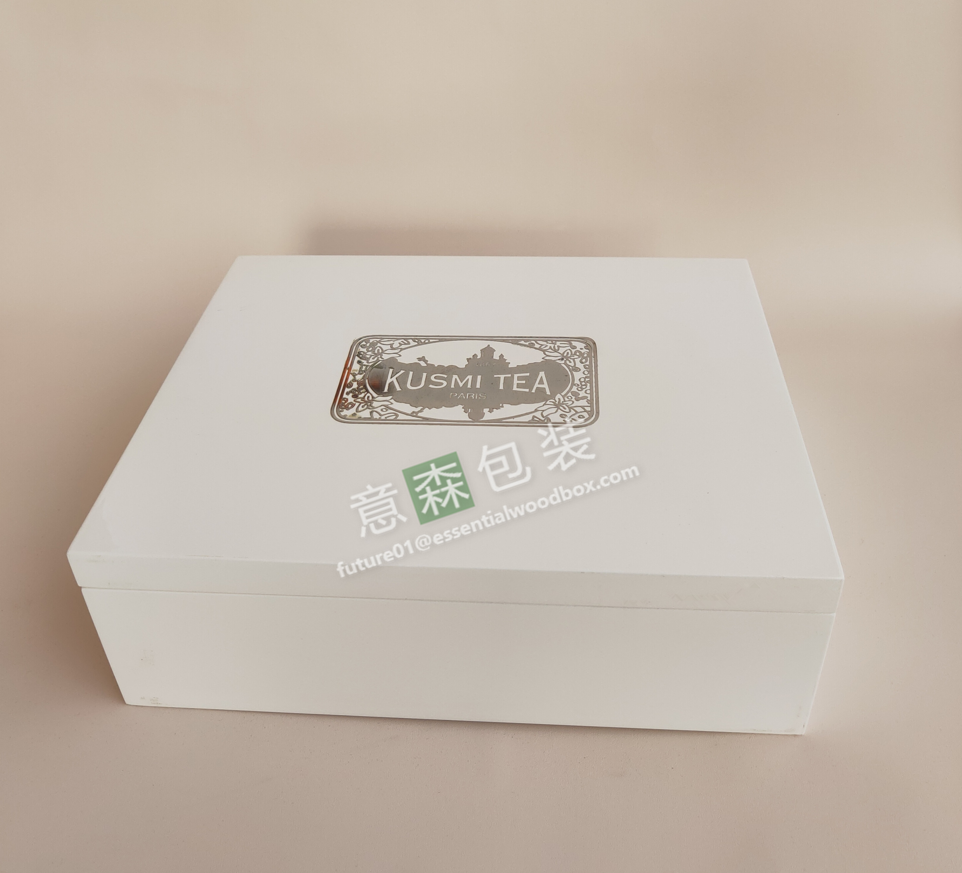 High- glass wood tea box