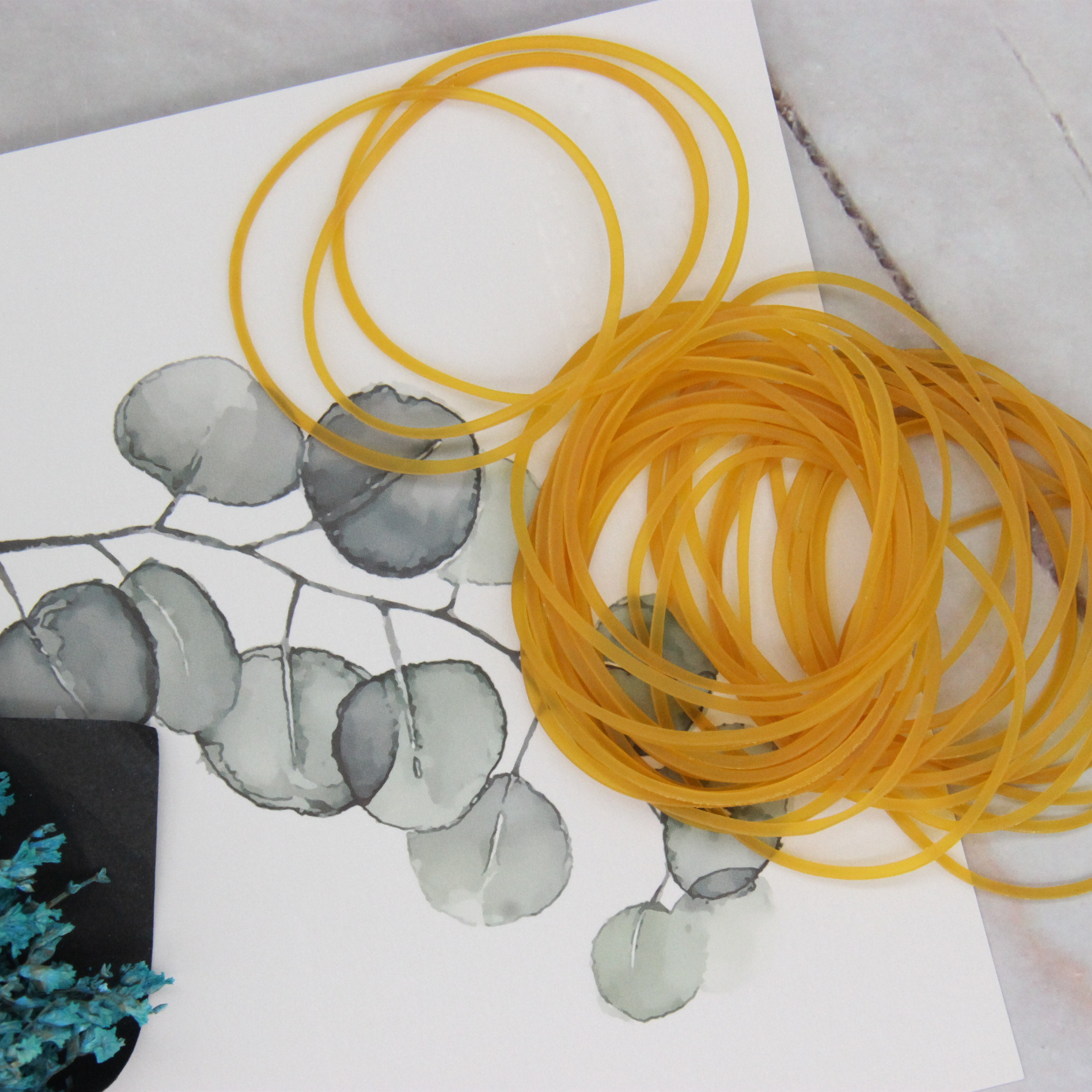 #50 Rubber bands,Clear yellow rubber bands,Elastic,Office supplies rubber bands