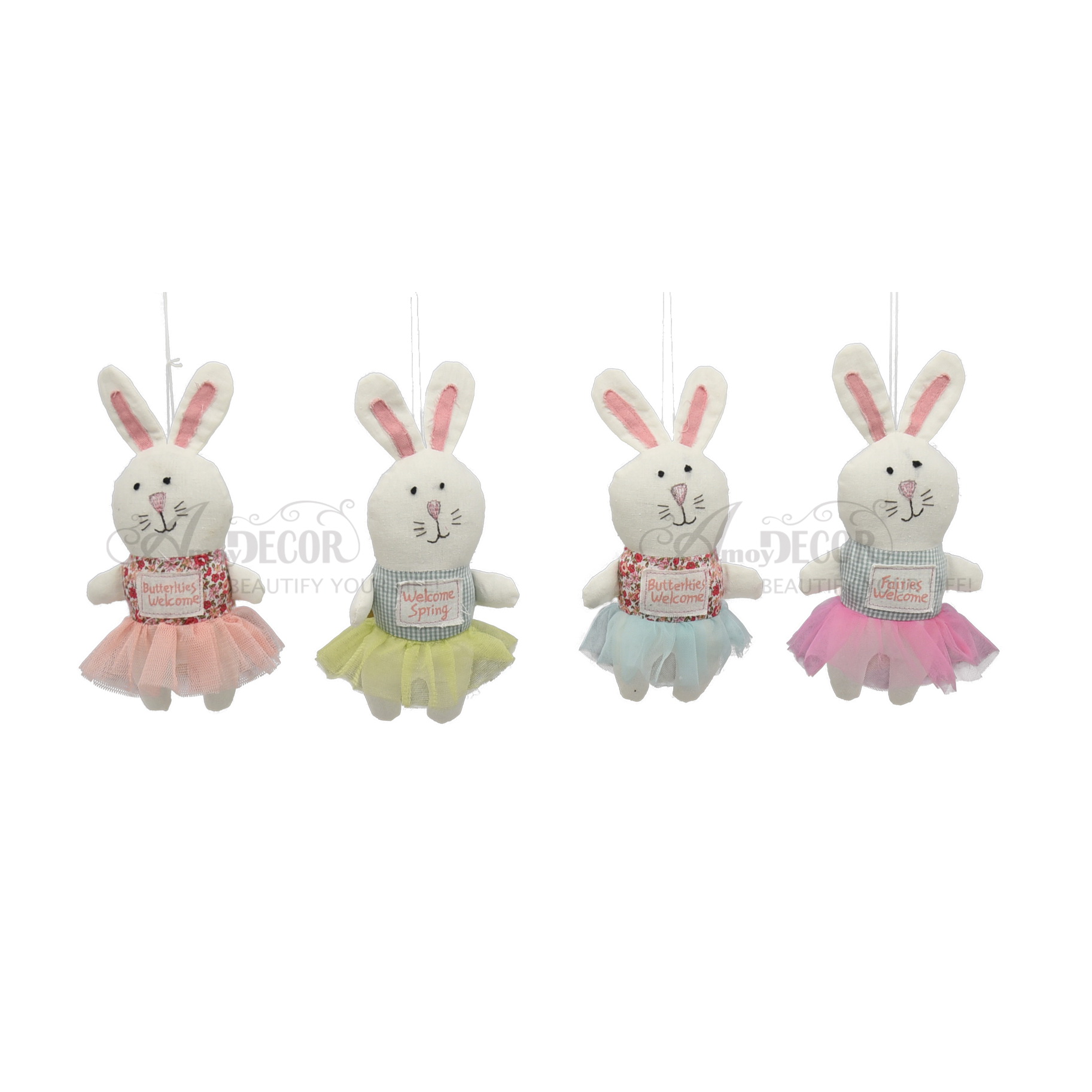 Fabric hanging girl rabbit decoration