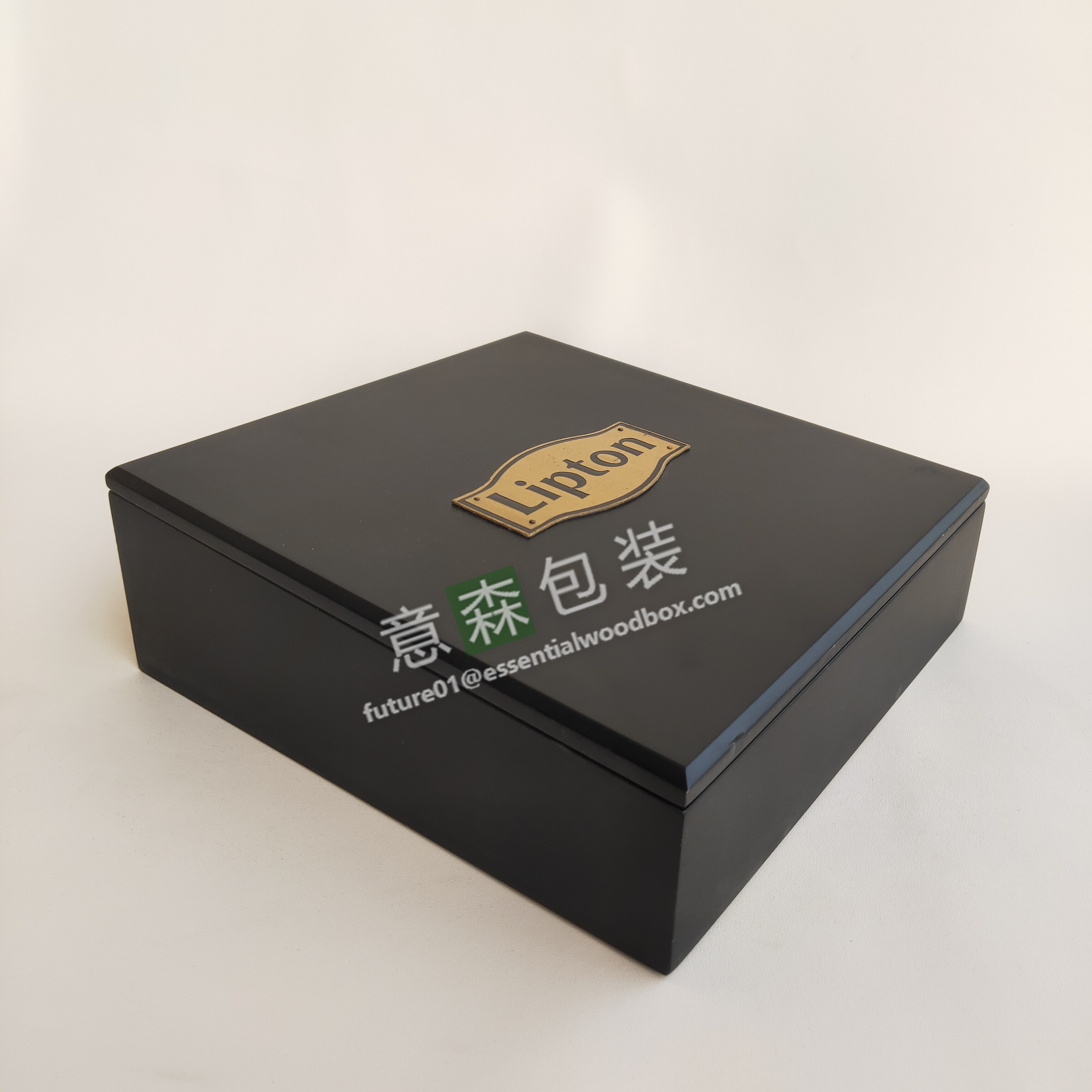 High- glass wood tea box