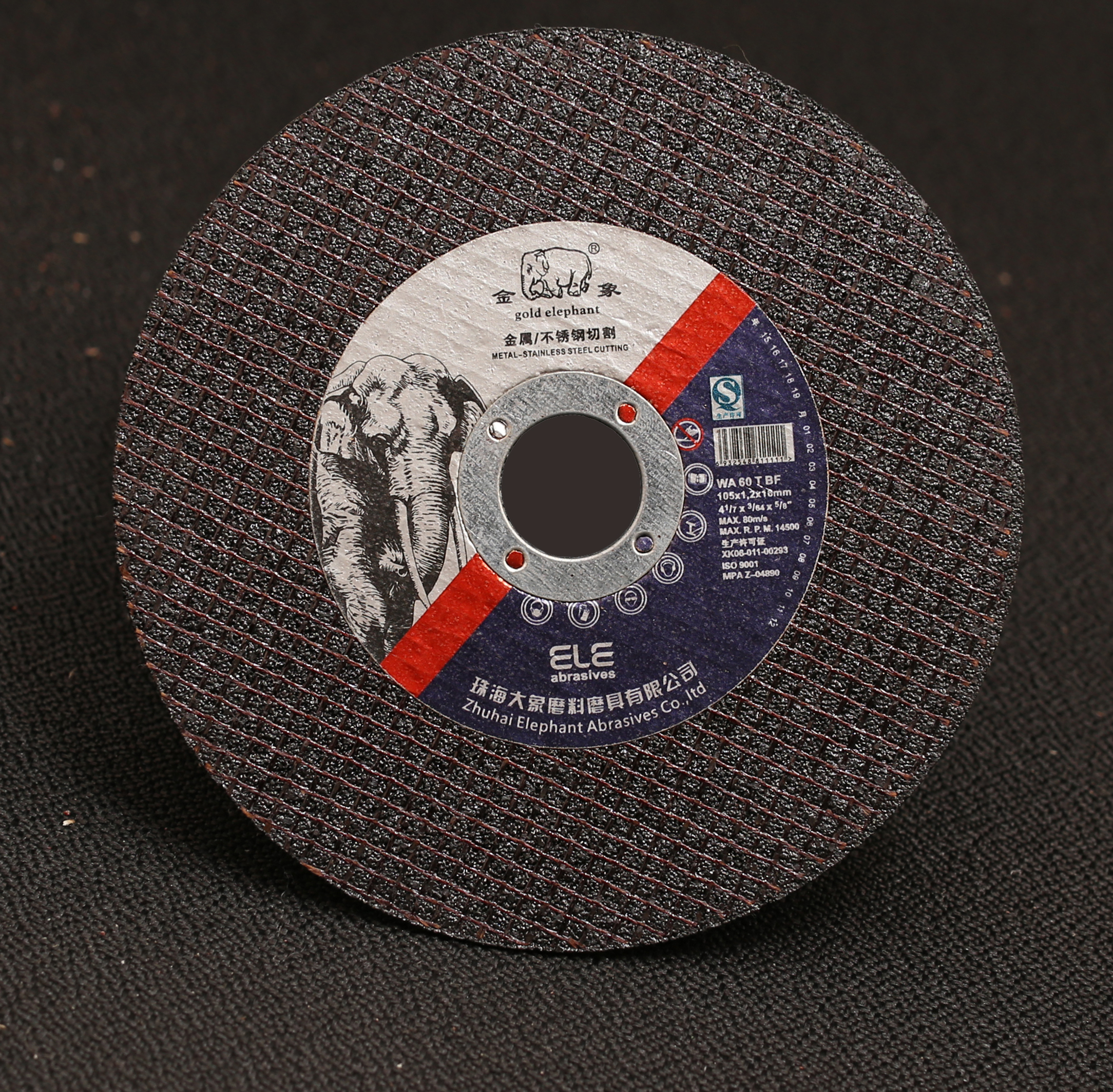 4 inch Black cutting discs of Gold Elephant Chinese version