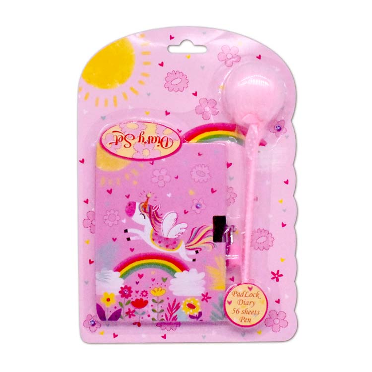 Padlock diary set with pen