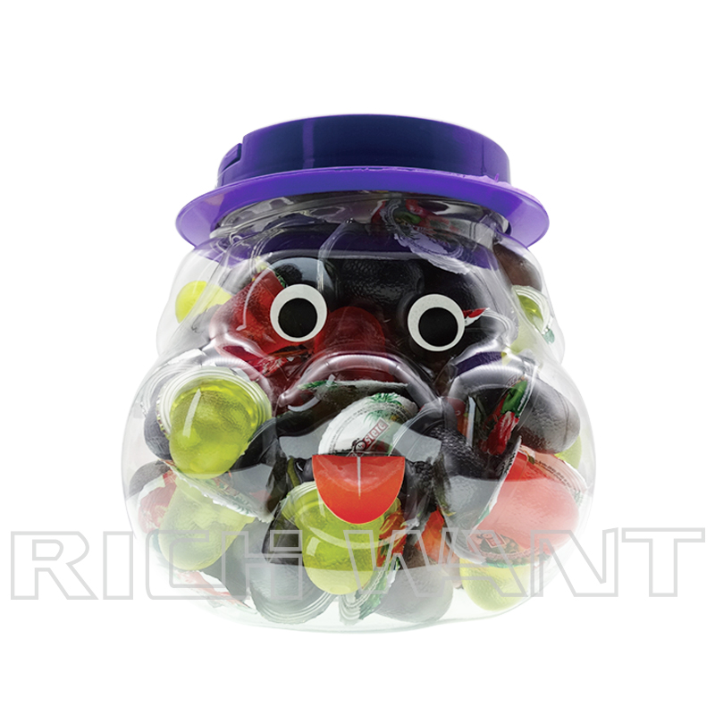 Assorted mini fruit jelly mini gelatina Fruit Flavor Jelly Cup in Pig Jar（100pcs/jar）