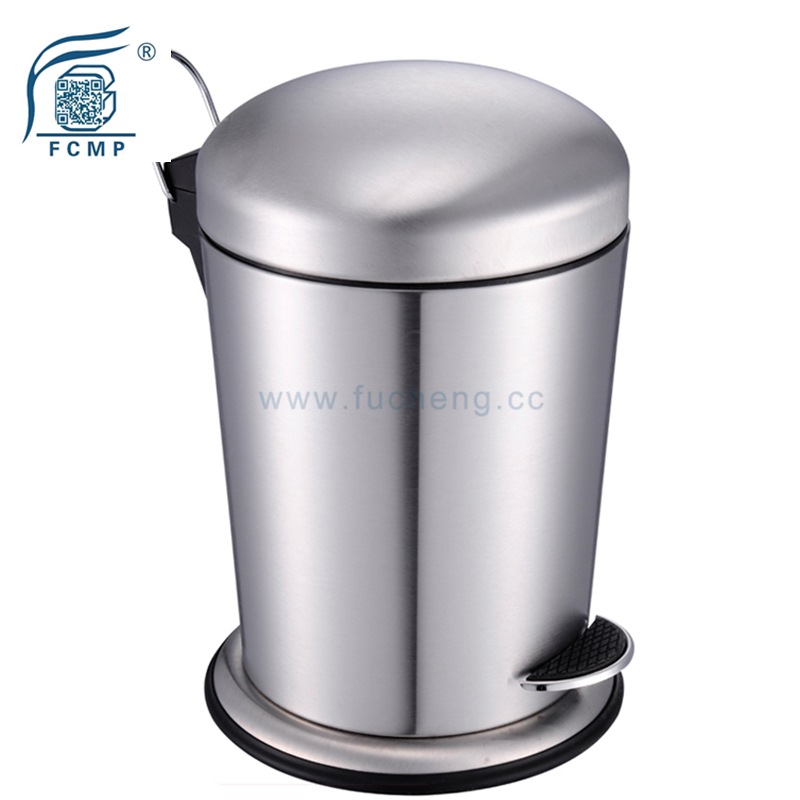Round Stainless Steel Kitchen Pedal Garbage Bin