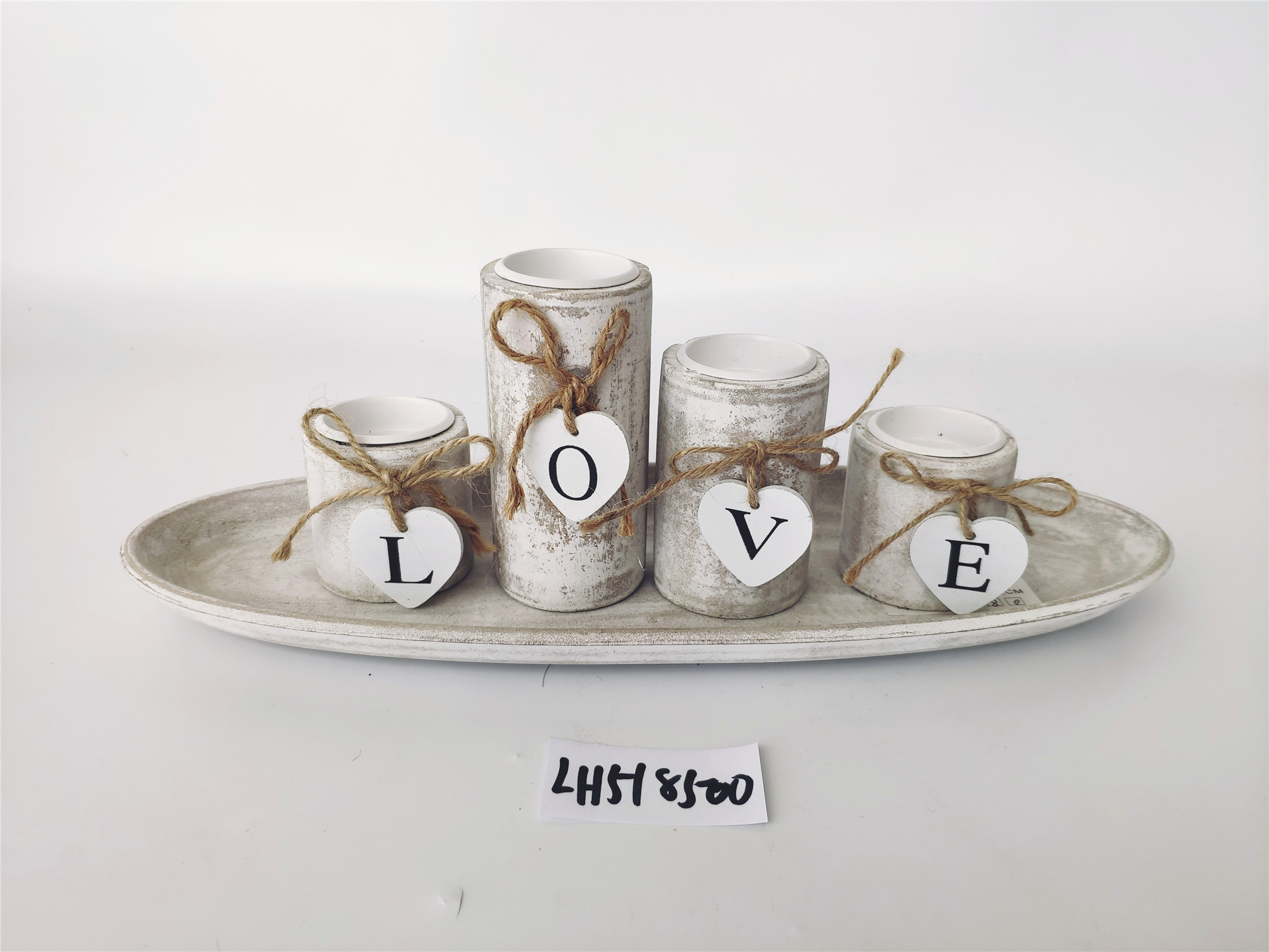 European Wooden Candle retro bow love letter candlestick