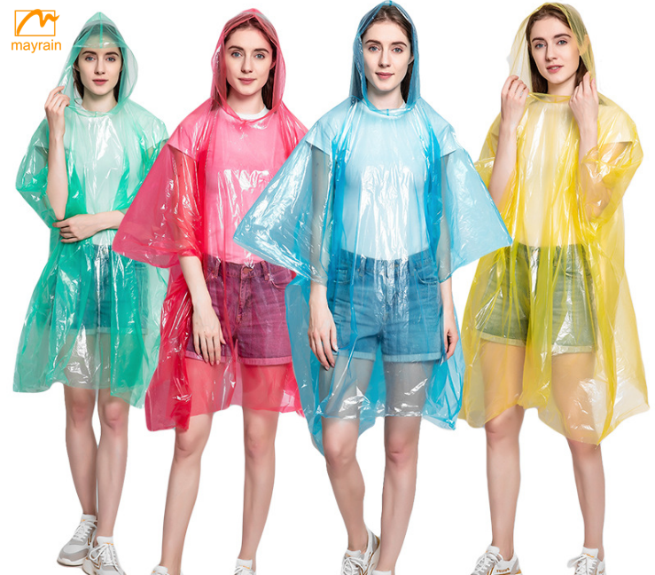 PE Disposable Rain Poncho for Adult BIO raincoat
