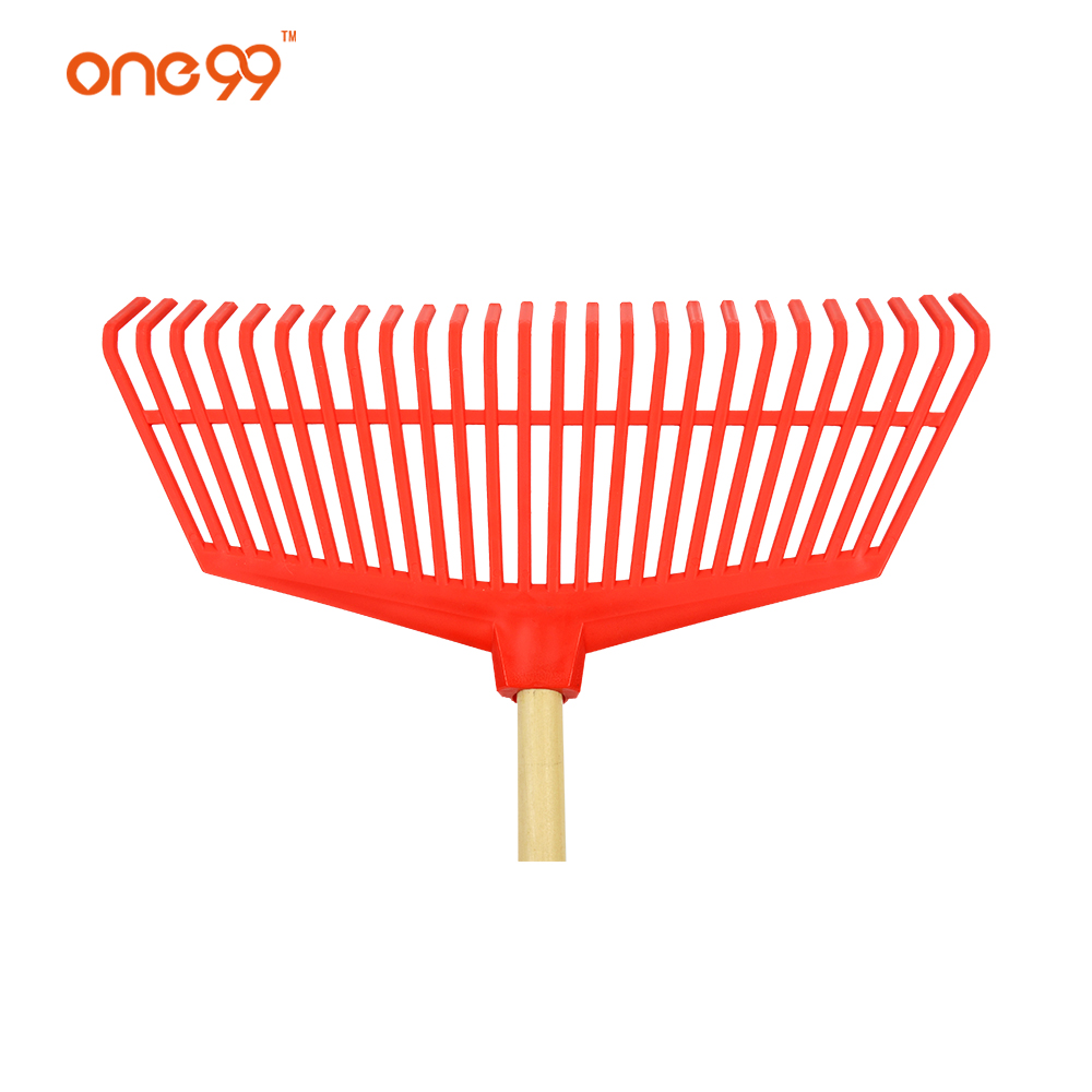 2020 hot cake 26 teeth red poly leaf garden small plastic rake