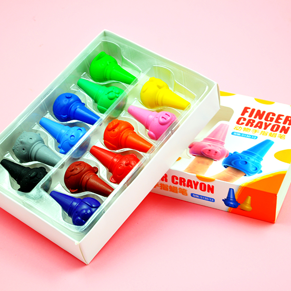Cute shape crayon 12 Colors Non toxic cute animal shape plastic crayons for kids drawing