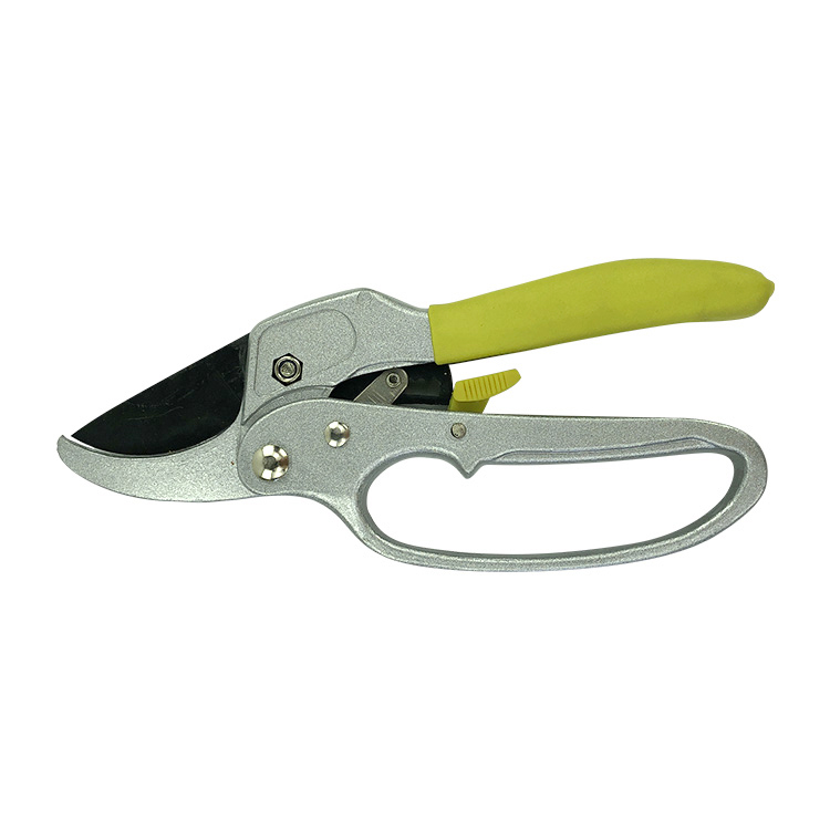 Quality garden tools 65Mn PVC Dipped Coated Ratchet Pruning Shear