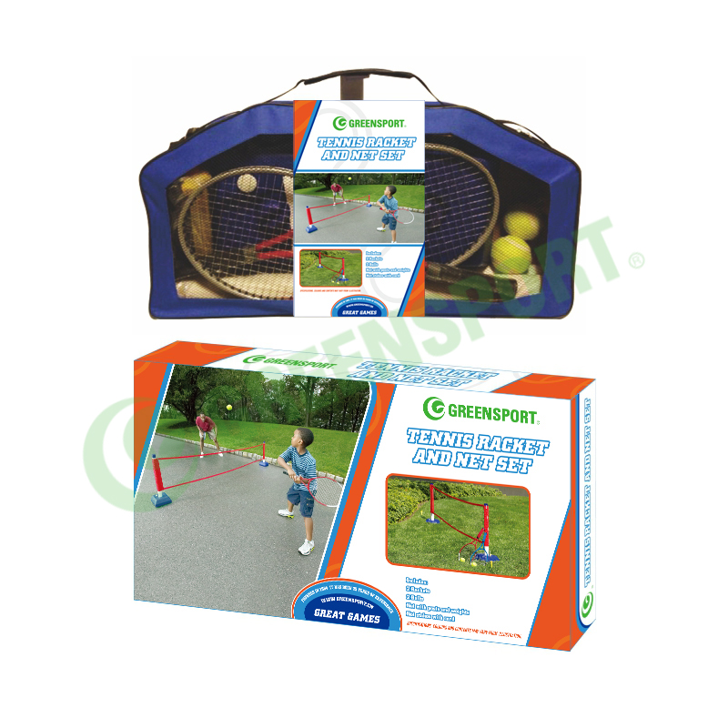Tennis racket and net set