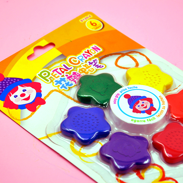 Petal crayon Cute 6 colors Non-toxic Petal shape plastic crayon for children drawing