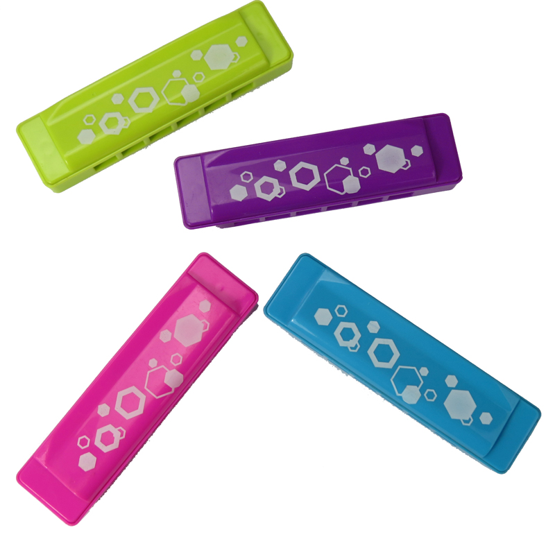 6 hole plastic colourful toy harmonica