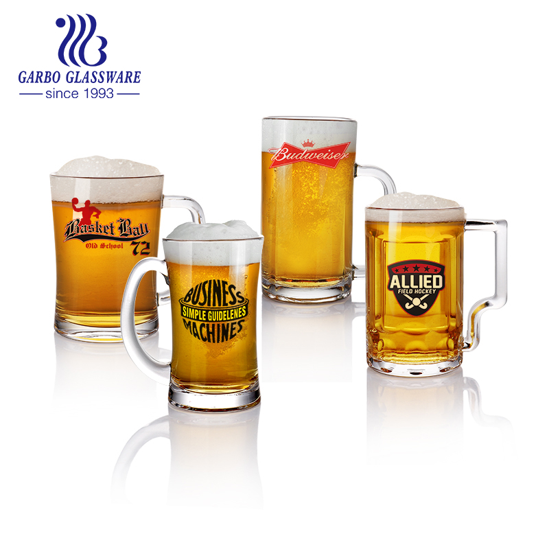 Anti-broken tempered beer glass mug heavy base customized beer stein wholesale factory cheap