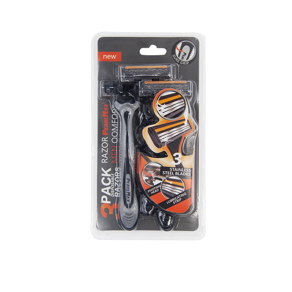 triple blades disposable razor for man