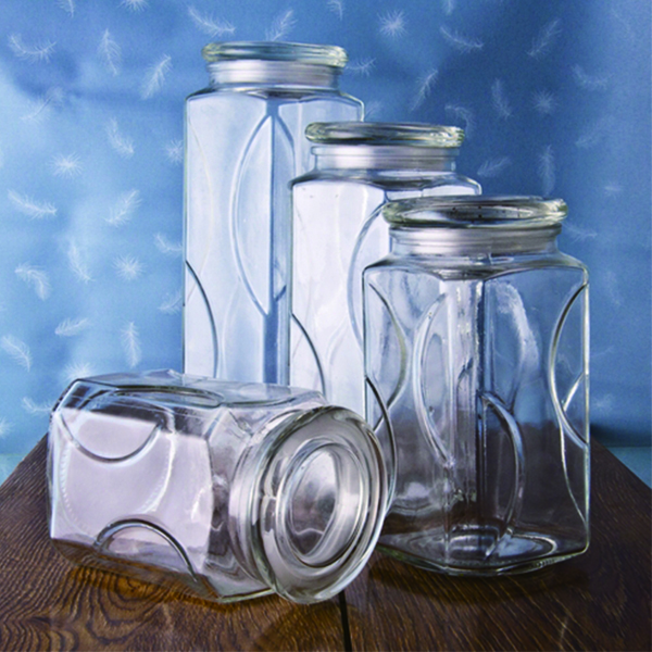 Glass storage jar