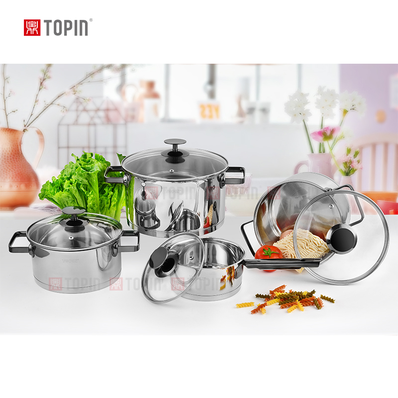 Topin stainless steel 8pcs cookware set