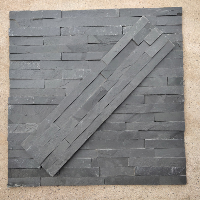 Black Natural Stone Cladding Stone Covering For Wall Interior