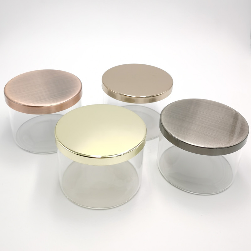 Hand Made Diry Scent Candle Jar Holders And Rose Gold Metal Lid