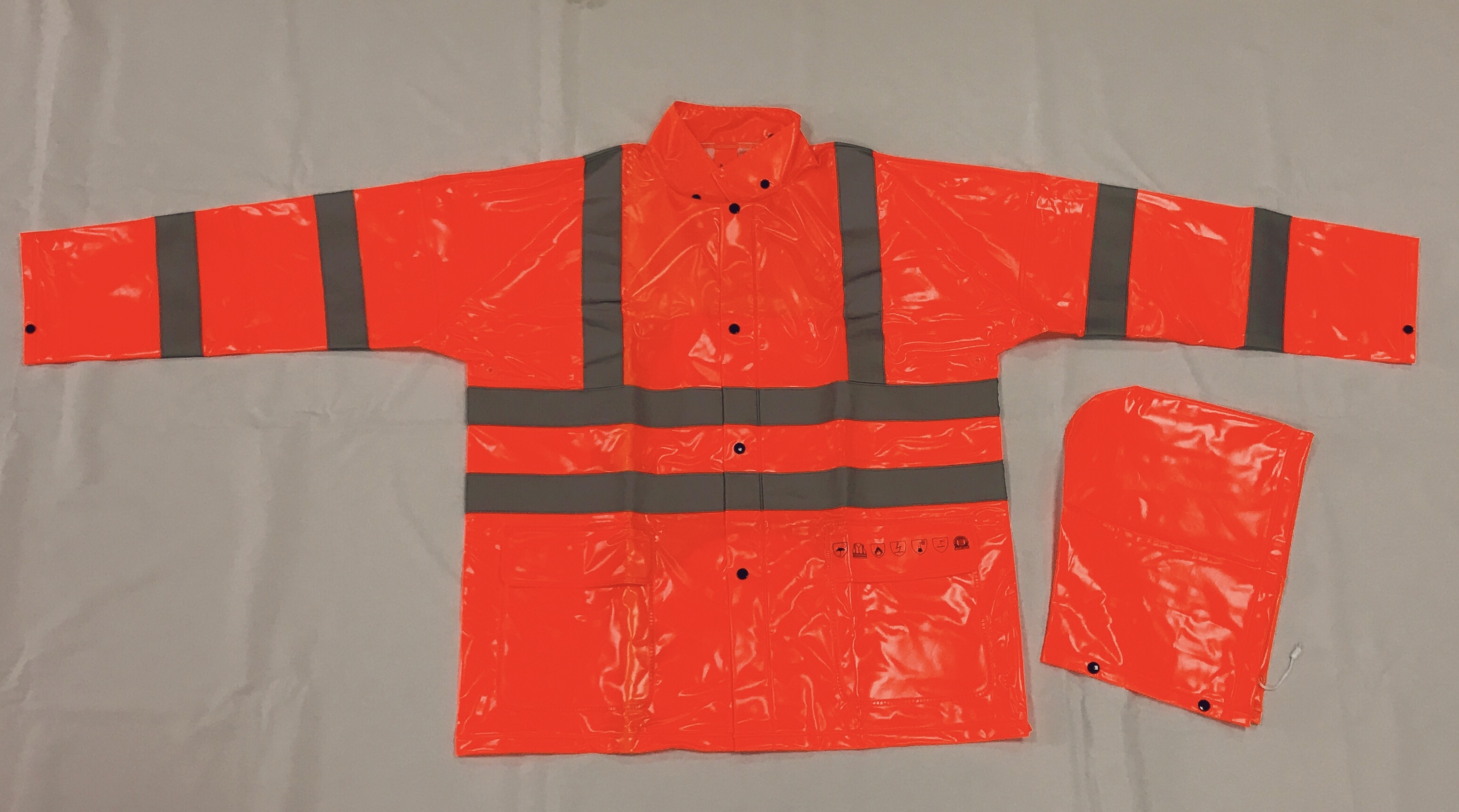 0.30mm PVC/Polyester Heavy Duty Fire Retardant Anti Static Rainsuit