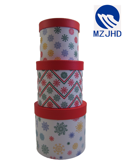 S/3 Christmas Round Box