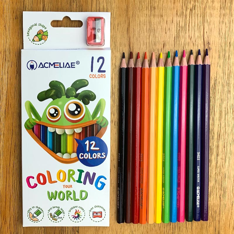 12/24C Hexagonal Color Pencil With Sharpener