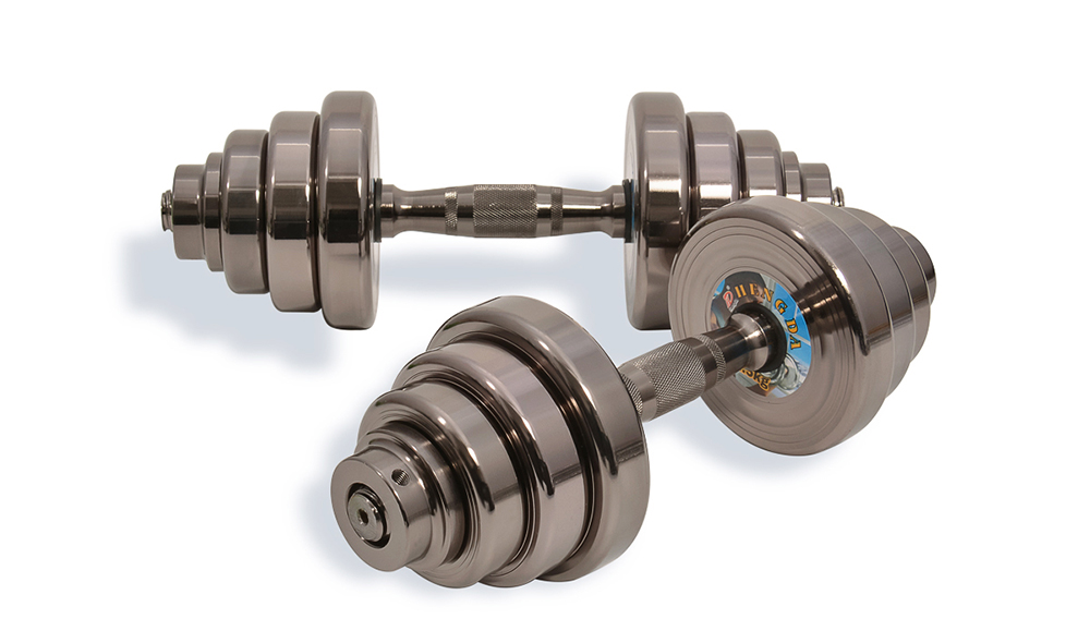 Steel black dumbbell set 25KG