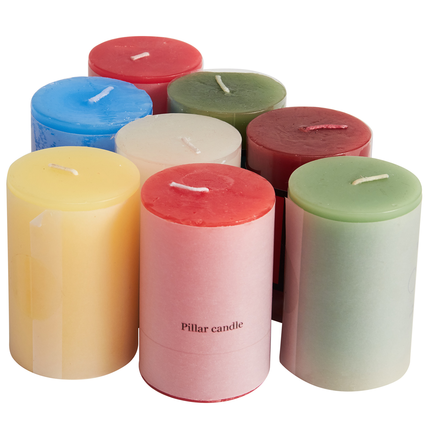 Home decorated scented paraffin wax birthday pillar candle