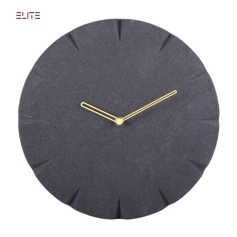 ABS quartz wall clock with flocking finishing