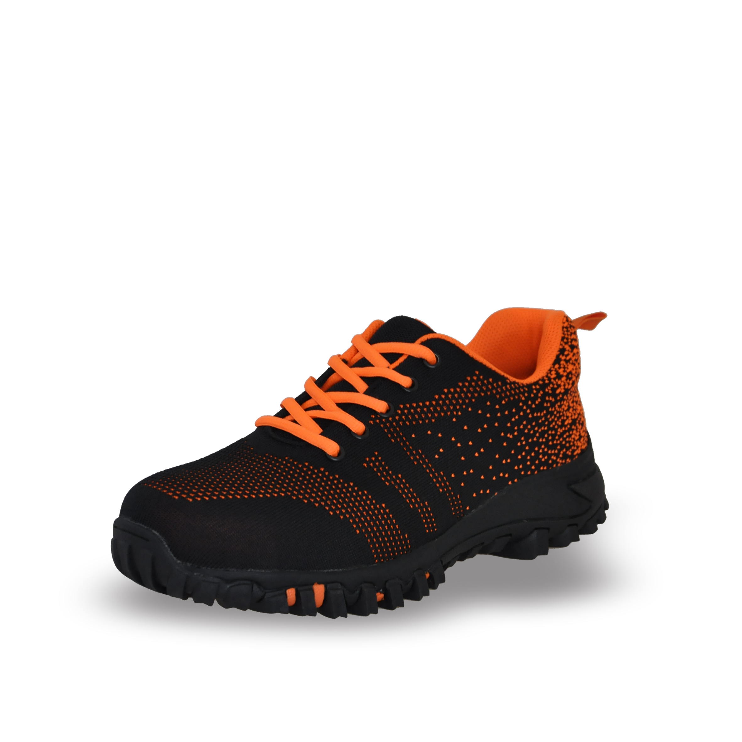 Sporty style gradient orange color steel toe safety working shoes