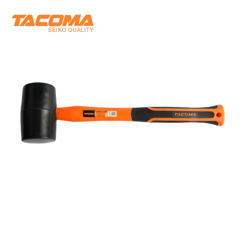 Rubber mallet with fiberglass handle