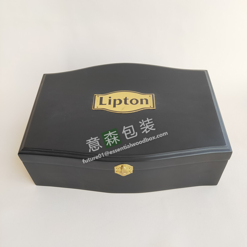 High- glass wood tea box