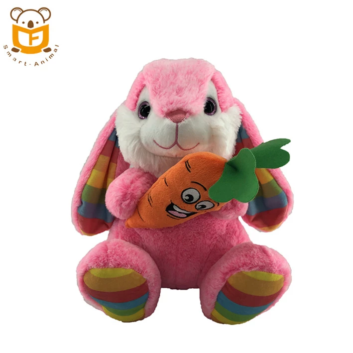 wholesale high quality Easter Day stuffed rabbit with radish plush toy
