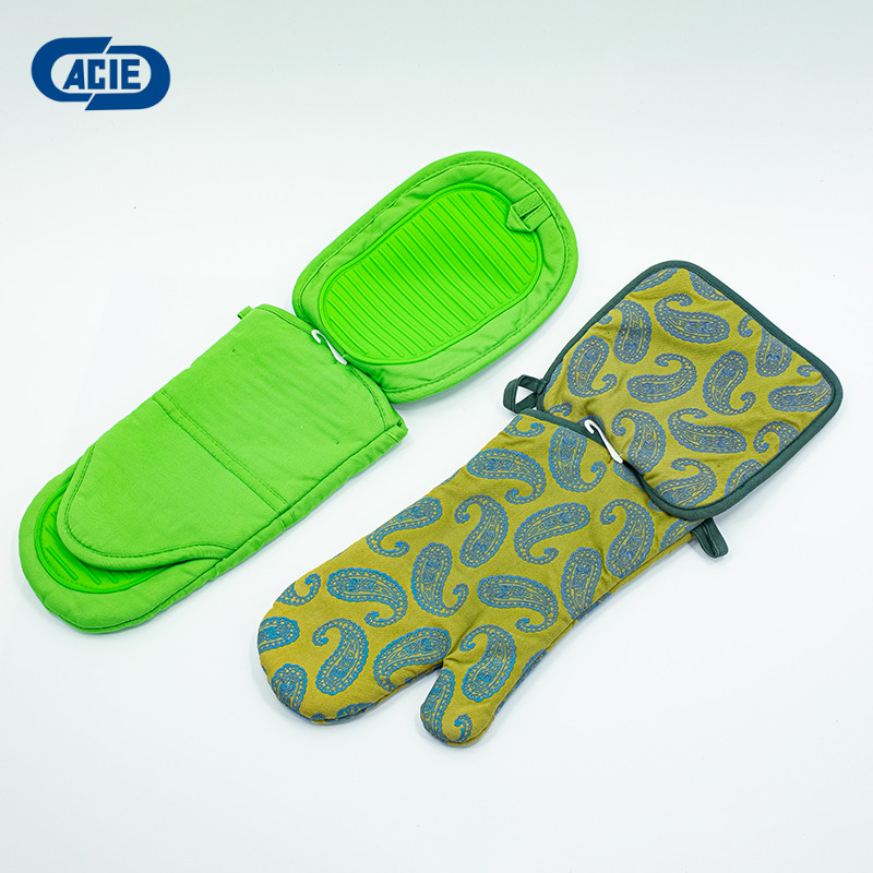 Silicone Oven Mitts with Cotton Lining, High Heat Resistant Kitchen Gloves, Non-Slip Potholder