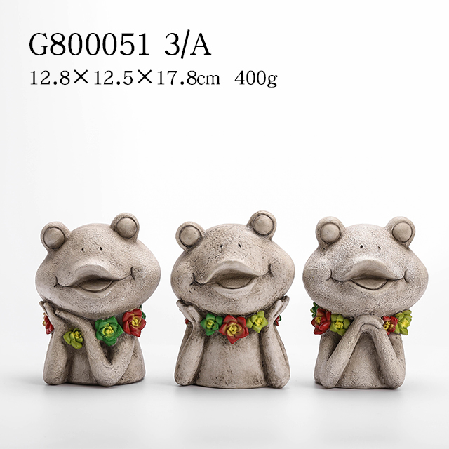 Polyresin Grey Color Frog Container