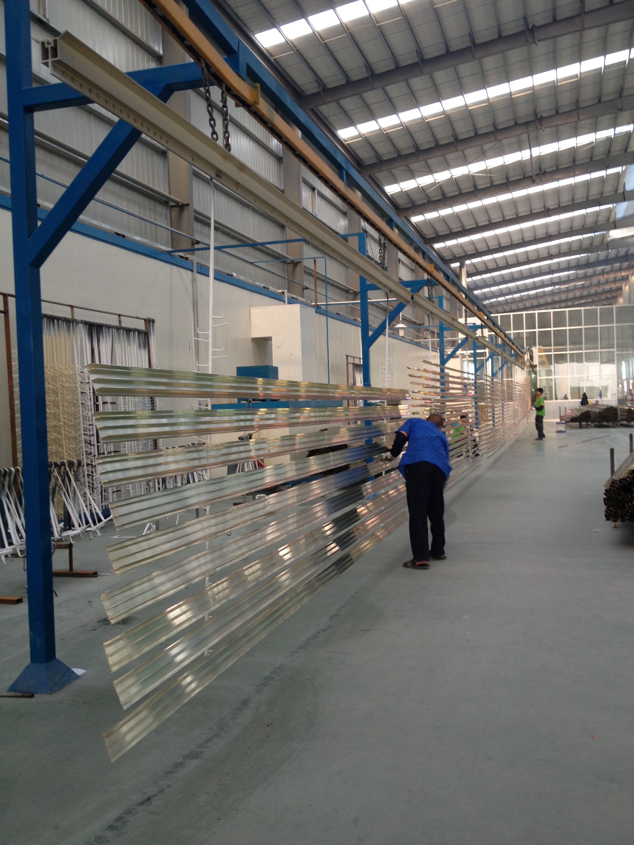 aluminum profiles horizontal powder coating line