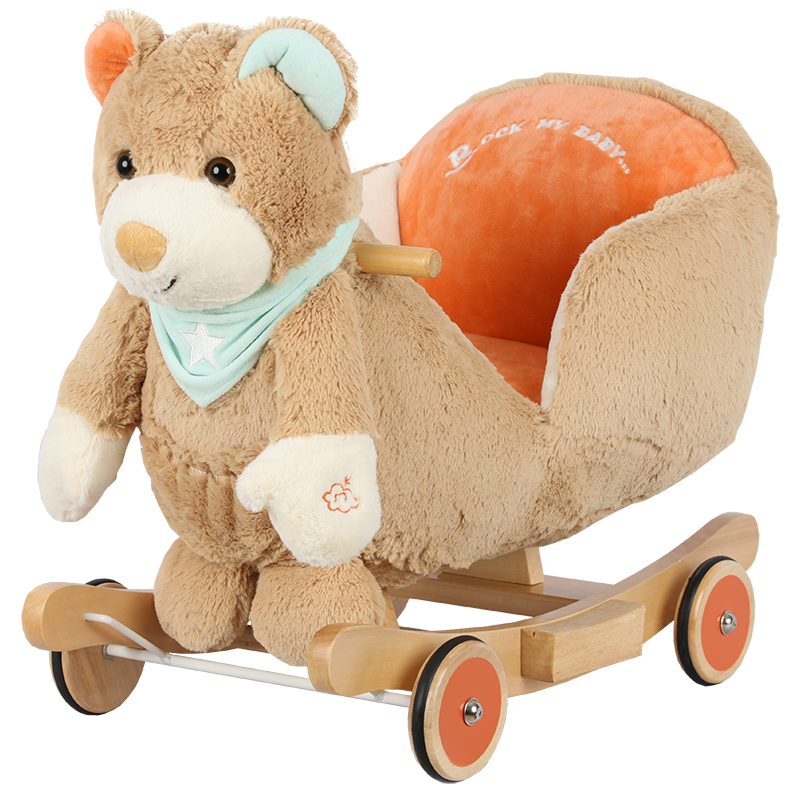 Rocking Horse Bear With Chair With Wheels Ride On Toys