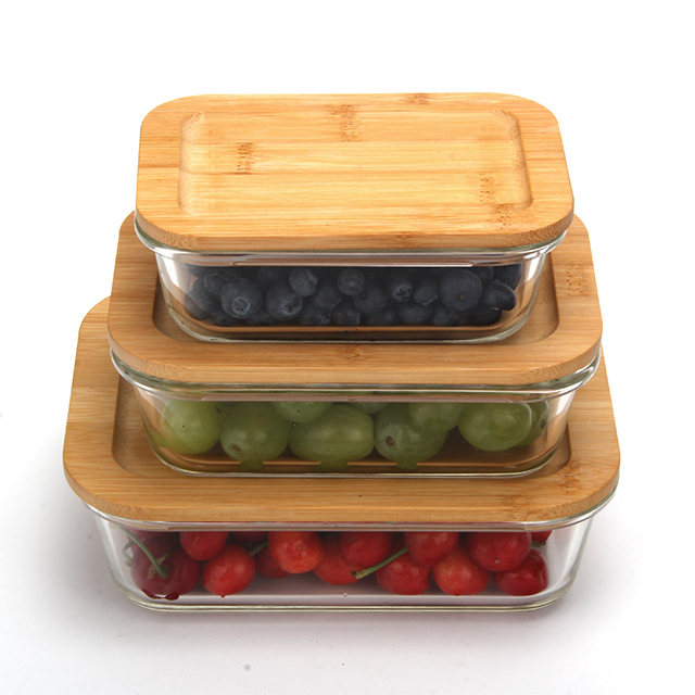 Glass Lunch Box With Bamboo Lid