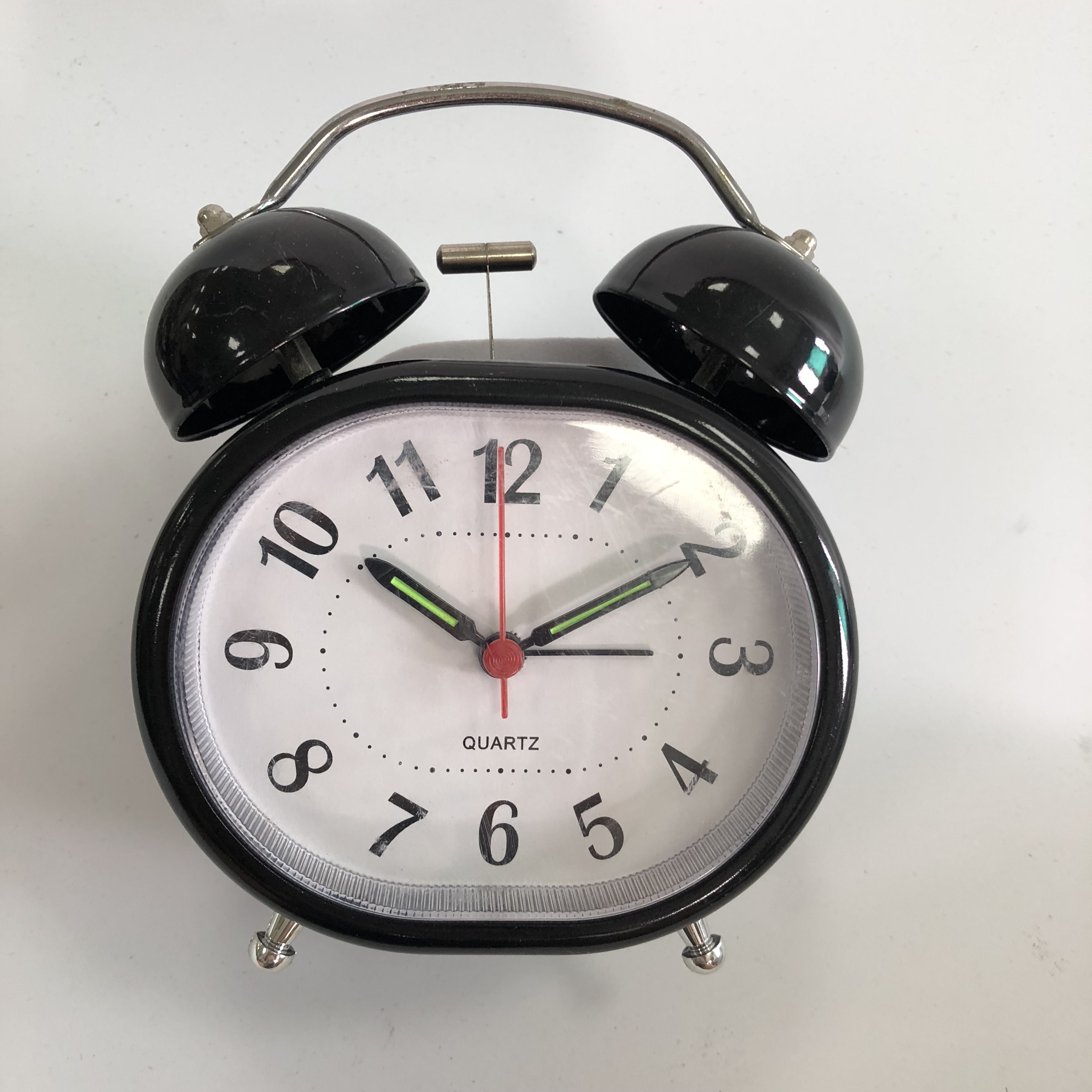 basic oval-shaped twin bell alarm clock