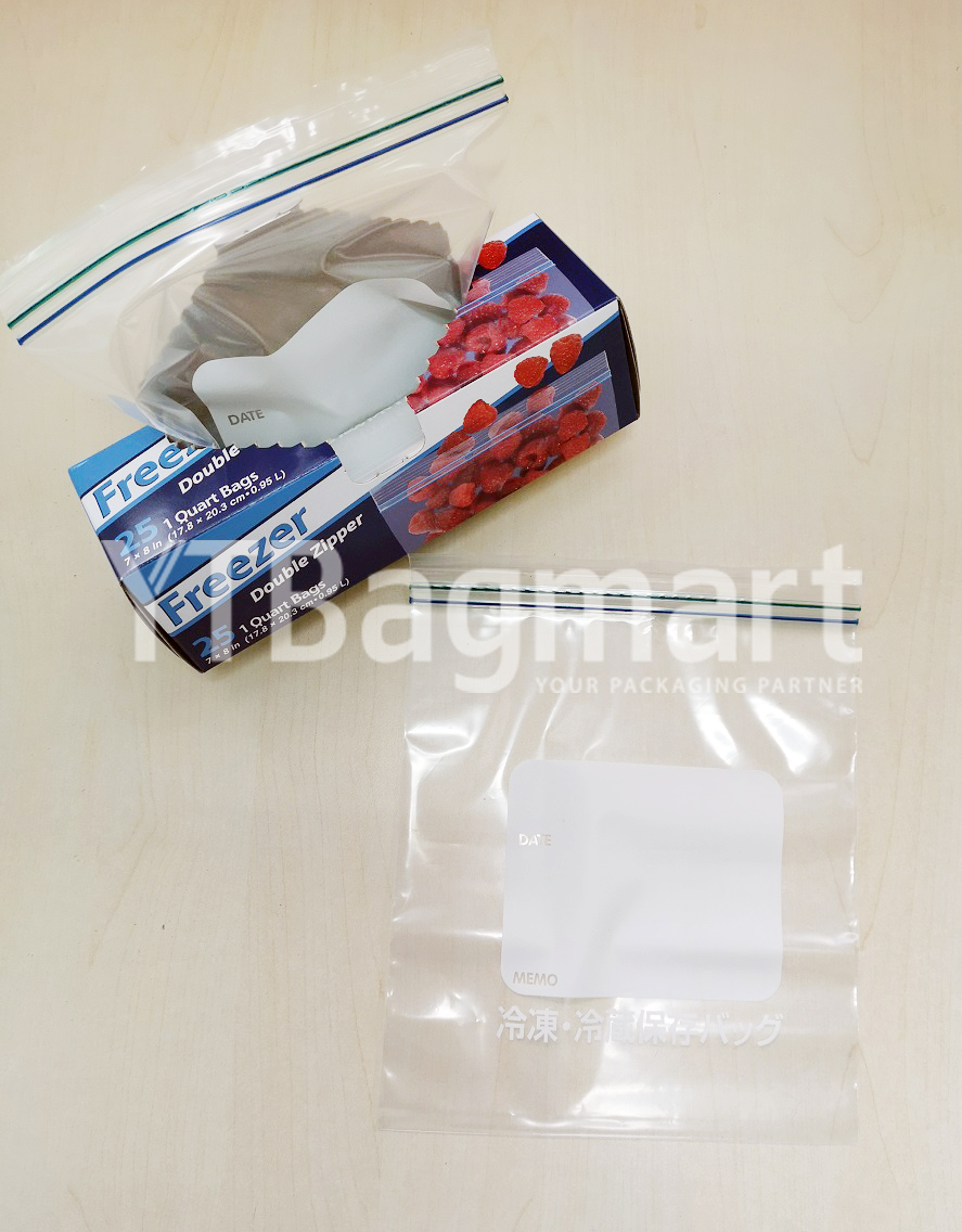 Freezer reclosable bag Quart