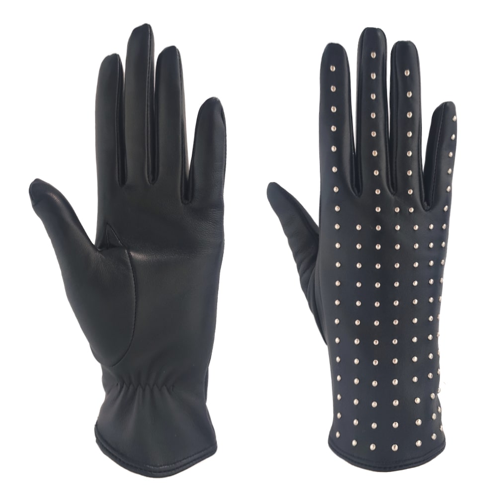 2020 High quality fashion rivet customized sheepskin leather gloves
