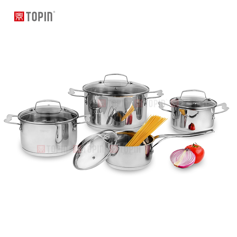 Topin stainless steel 8pcs cookware set