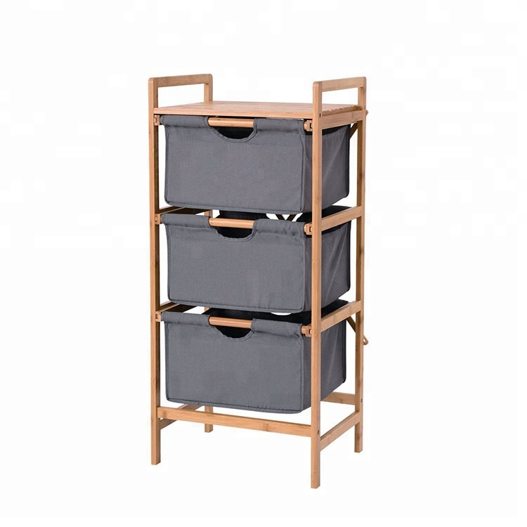 Bamboo Laundry Hamper with shelf