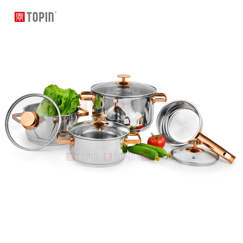 Topin stainless steel 8pcs cookware set