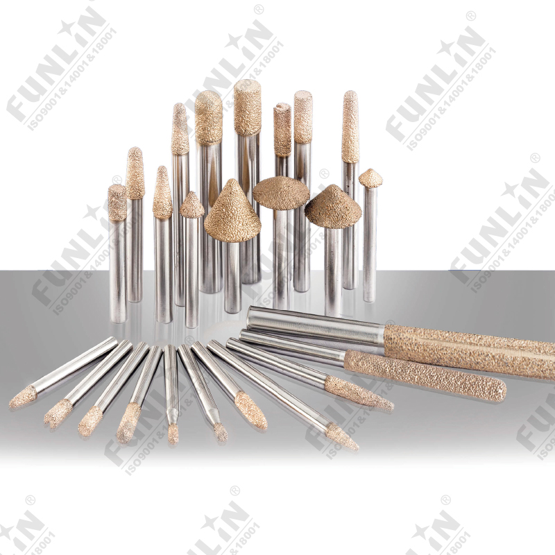 Vacuum brazed diamond carving burr