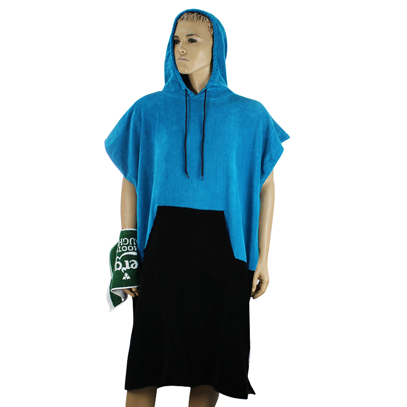 Cotton Partable Velour Surf Changing Poncho Beach Towel Robe