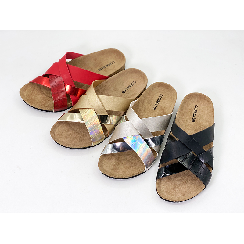 Multi-strap Women's Cork Flat Sandals
