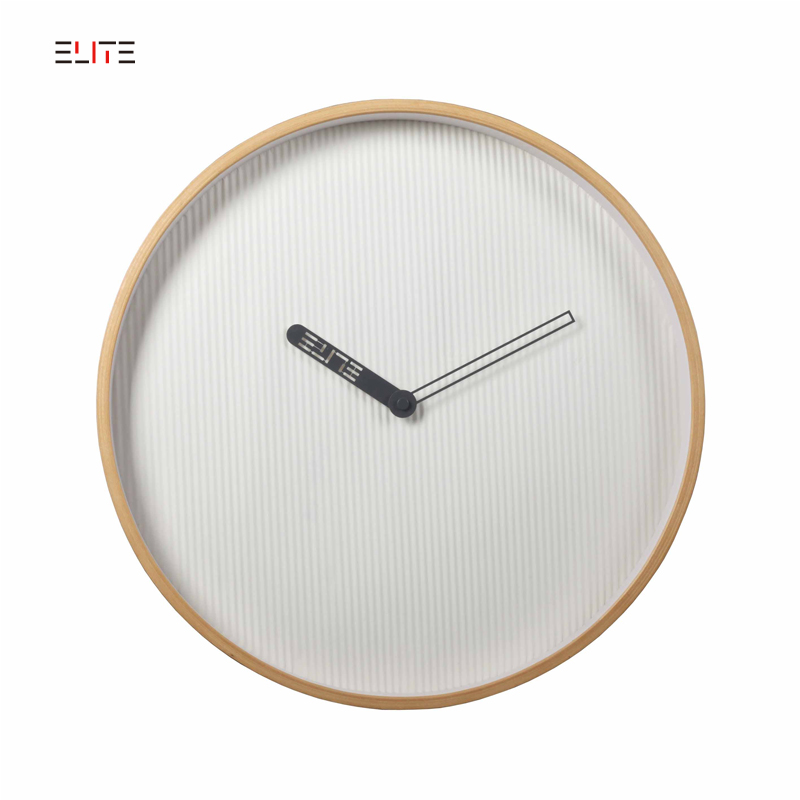 36cm wall clock with plywood case and 3D curve dial