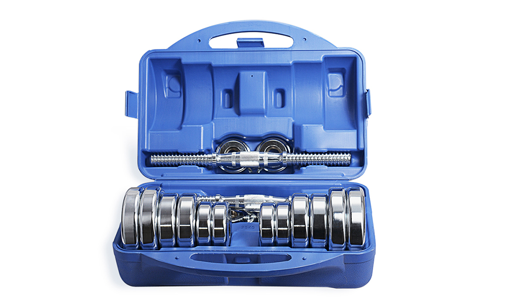 Steel dumbbell set 25KG with suitcase