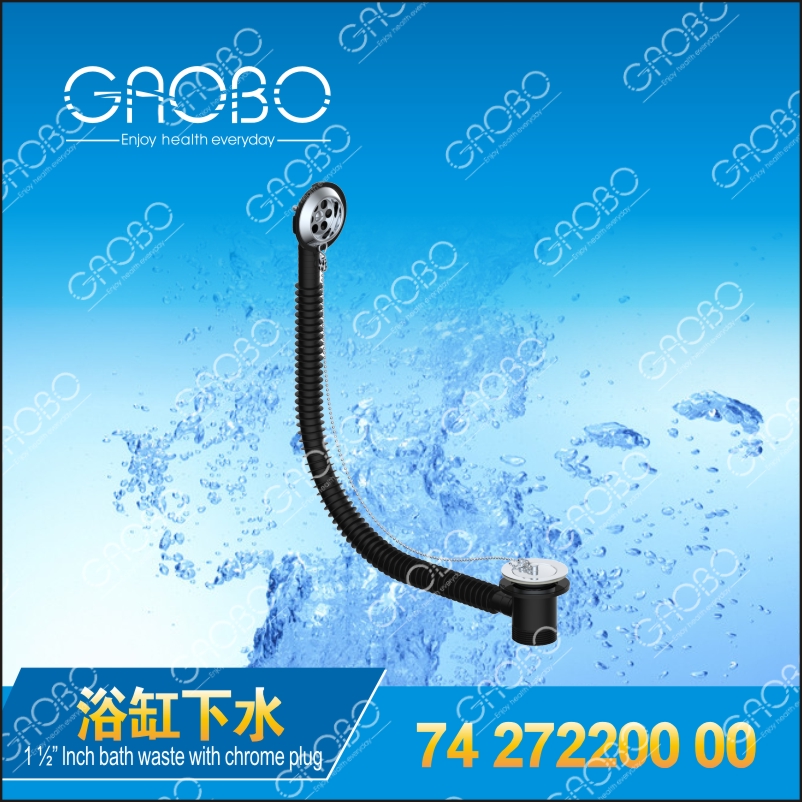 1½"Inch bath waste with chrome plug