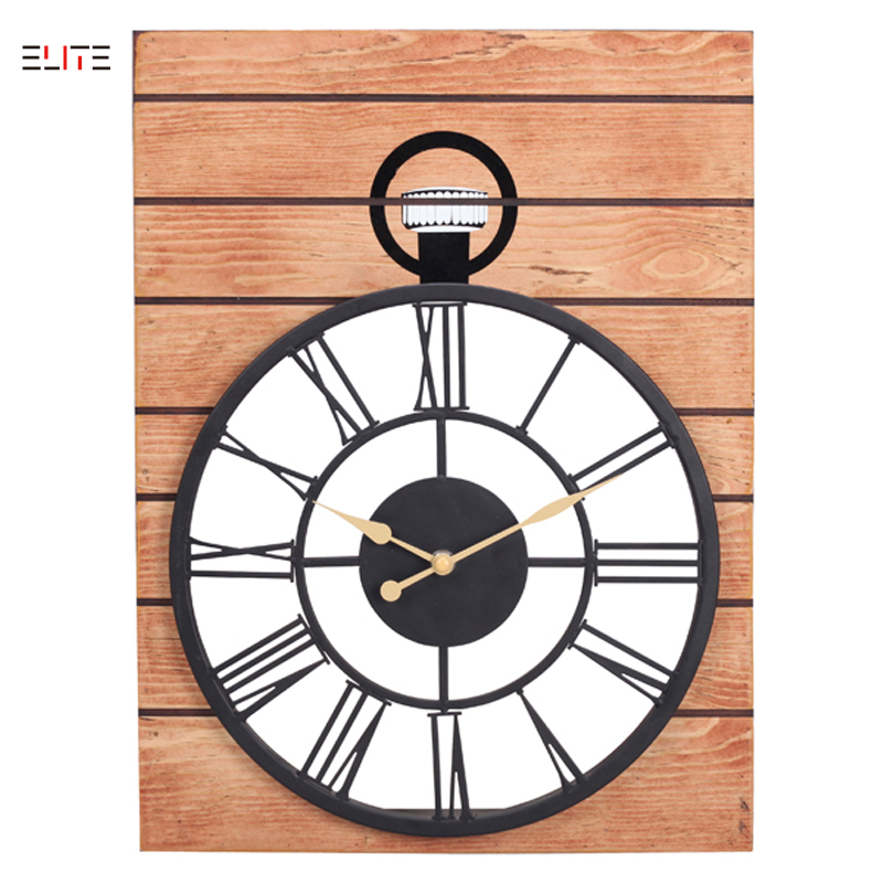 Wall/table MDF clock with wrought iron frame